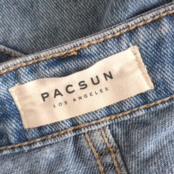 PACSUN | High Rise Jean Mom Shorts, Blue, Womens US 25 - Picture 7 of 9